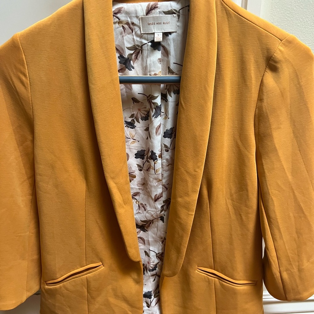 Skies Are Blue Mustard Blazer